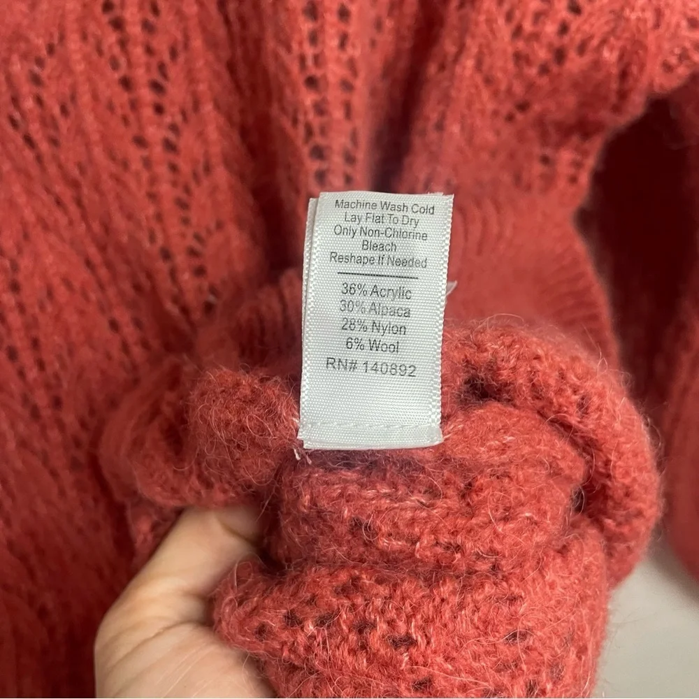 Marine Layer Evelyn Alpaca Blend Knit Sweater in Coral/ Mineral Red​